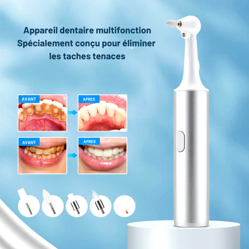 Polisseur de dents électrique 8 têtes remplaçables Détartreur dentaire Détartreur de plaque Nettoyeur de dents Blanchisseur Soins bucco-dentaires