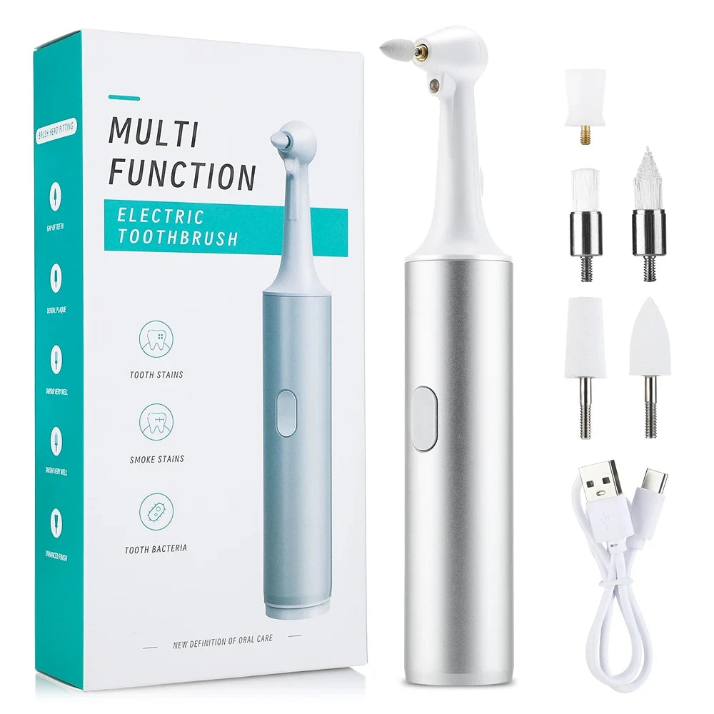Polisseur de dents électrique 8 têtes remplaçables Détartreur dentaire Détartreur de plaque Nettoyeur de dents Blanchisseur Soins bucco-dentaires