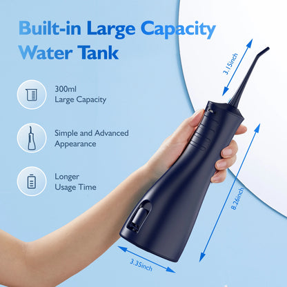Hydropulseur SEJOY Jet Dentaire Professionnel, Irrigateur Oral Portable et Rechargeable 300ml IPX7 Étanche 5 Modes