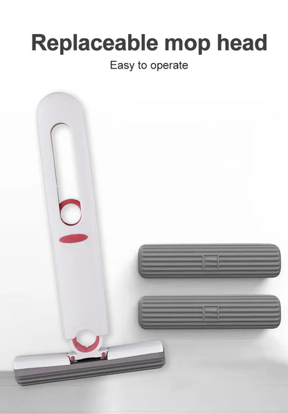 Powerful Squeeze Mini Mop Folding Home Cleaning Mops With Sponge Self-squeezing Floor Washing Mops Desk Window Car Clean Tools