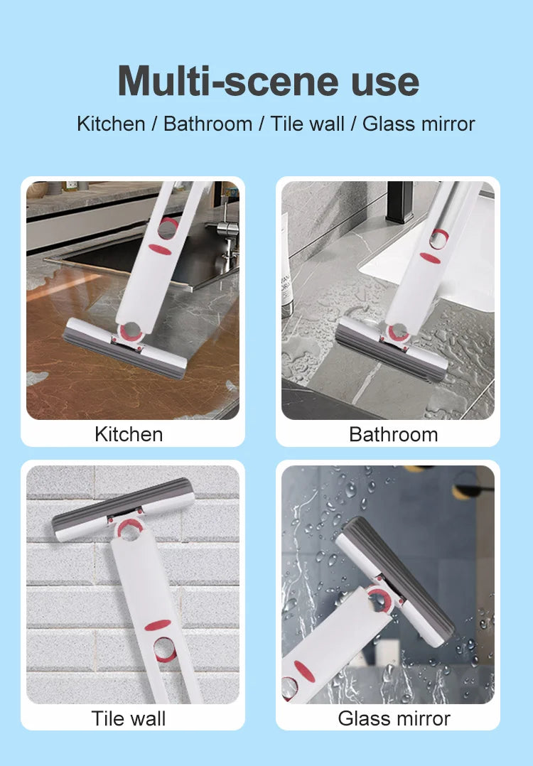 Powerful Squeeze Mini Mop Folding Home Cleaning Mops With Sponge Self-squeezing Floor Washing Mops Desk Window Car Clean Tools